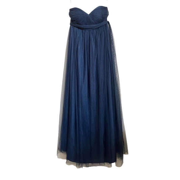 Jenny Yoo Annabelle Convertible Strapless Formal Prom Gown Dress Navy Blue Sz 6 - Picture 2 of 7